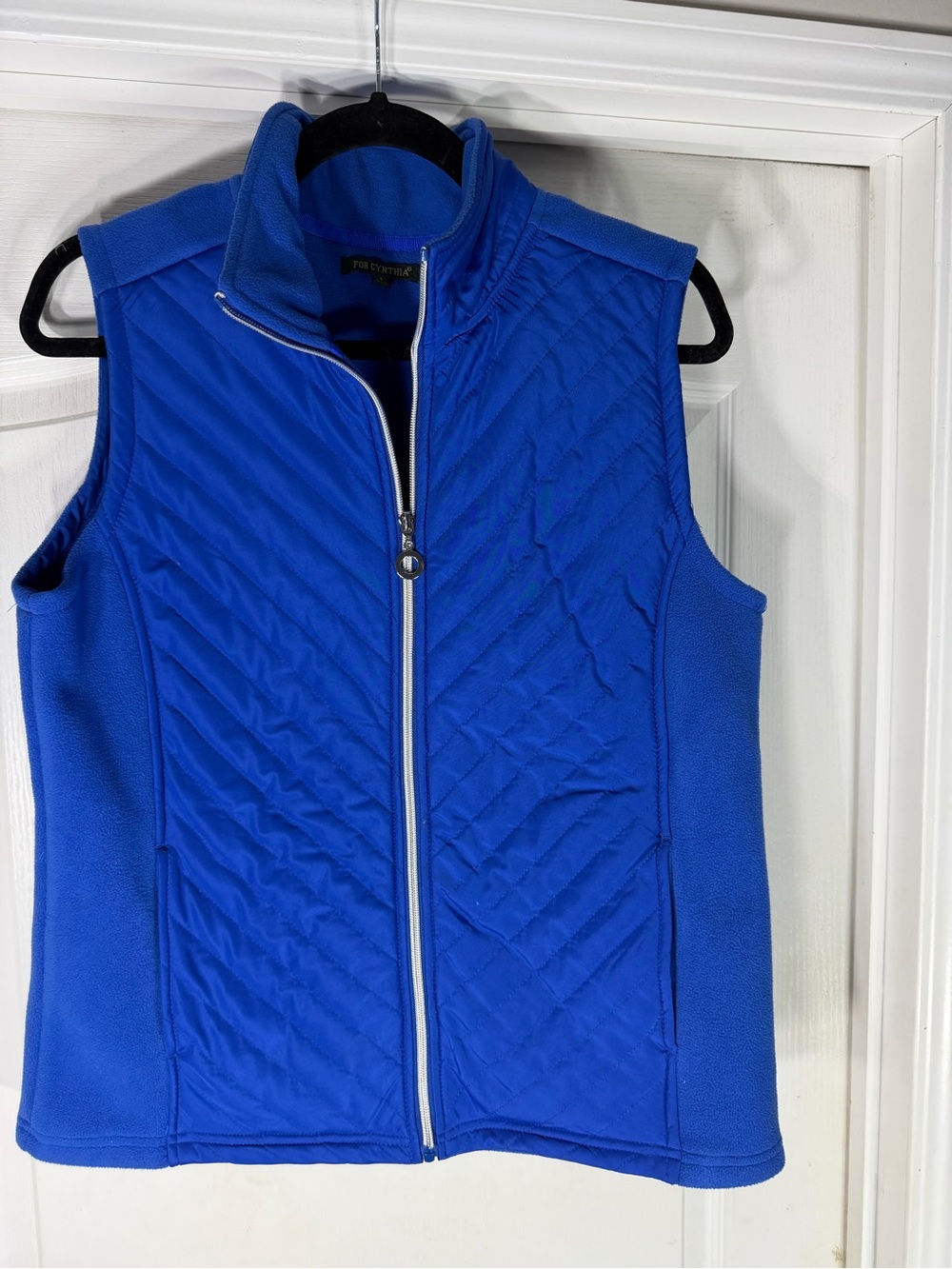 For Cynthia Royal Blue Fleece Vest Size L